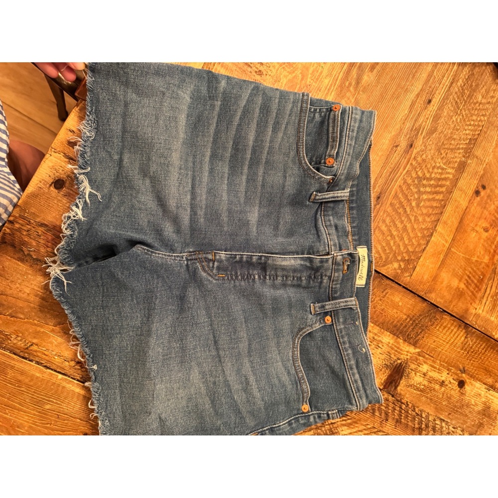 Madewell High Rise Denim Shorts Medium Raw Hem Cutoffs Size 31 Women Fisherman